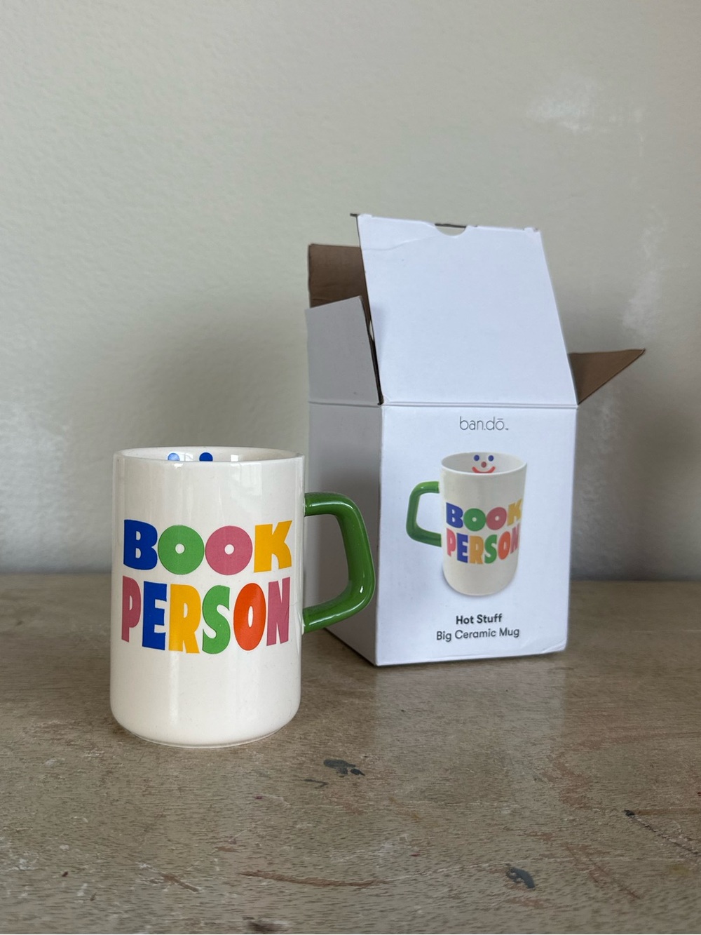 New in Box Ban.do Book Person Ceramic Mug